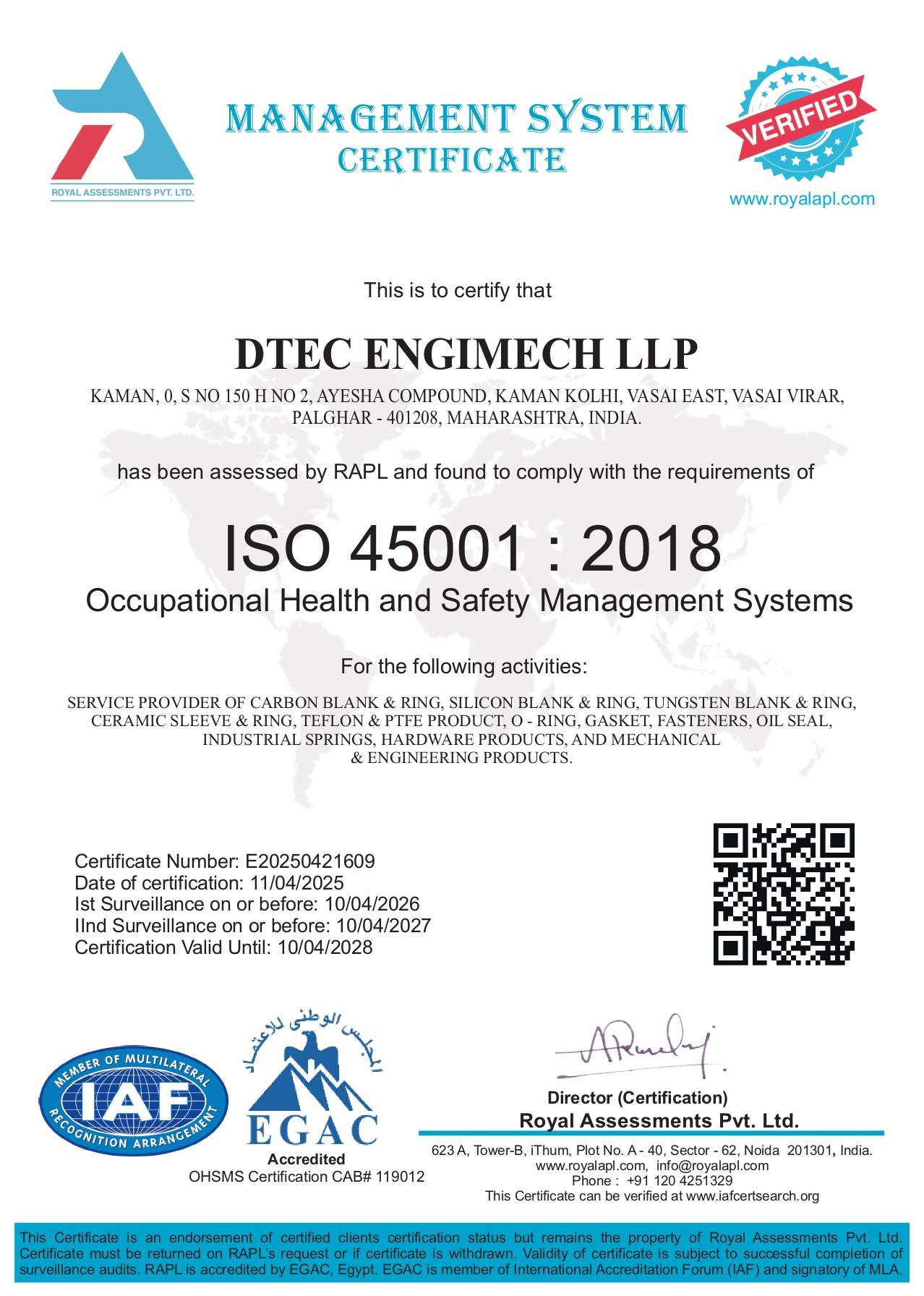 DTEC-ISO-45001-CERTIFICATE